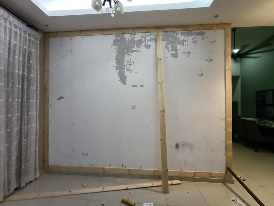 Projek DIY Batten Wall